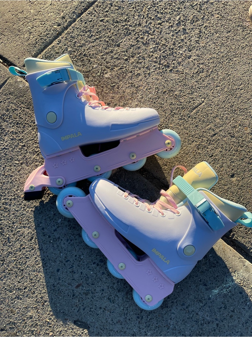 Impala Pastel Pink & Blue Adjustable Women's Roller Skates Size 8
